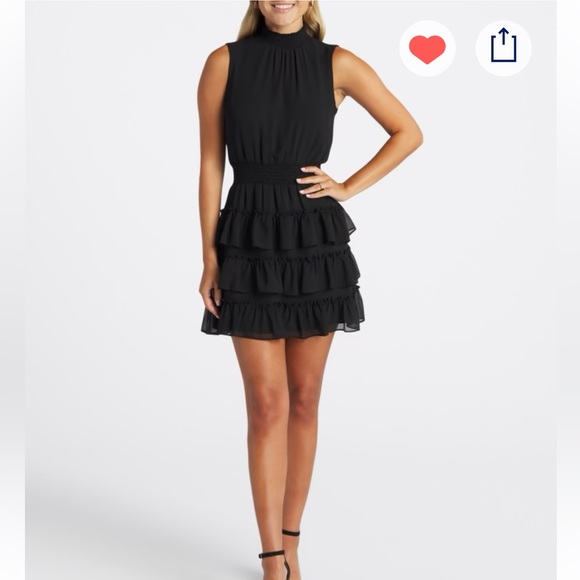 1. State Black Tiered Ruffle Mini Dress - Picture 1 of 7